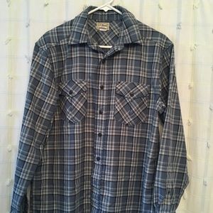 LL Bean Plaid work shirt.